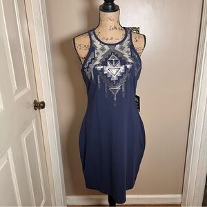 EXPRESS Navy Blue Silver Sequin Sleeveless Mini Dress Sparkle Date Night Flapper